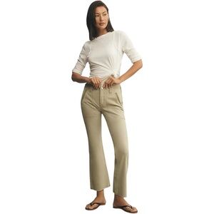 Anthropologie Pilcro Yaya Crop Raw Hem Utility Cargo Mid Rise Flare‎ Pants 27
